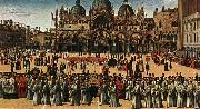 BELLINI, Gentile Procession in Piazza S. Marco oil painting